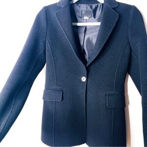 New Women’s Black Wool fitted Wool Blazer Sz S Lagenlook Preppy Old Money Goth